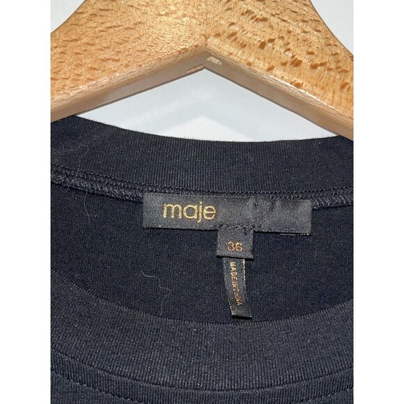 MAJE  Raprinode Trompe L’Oeil  Midi Dress Size Small Women in Lilac  ($372) - Picture 3 of 11